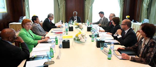 Commissioners at their second meeting in Doha, Qatar.